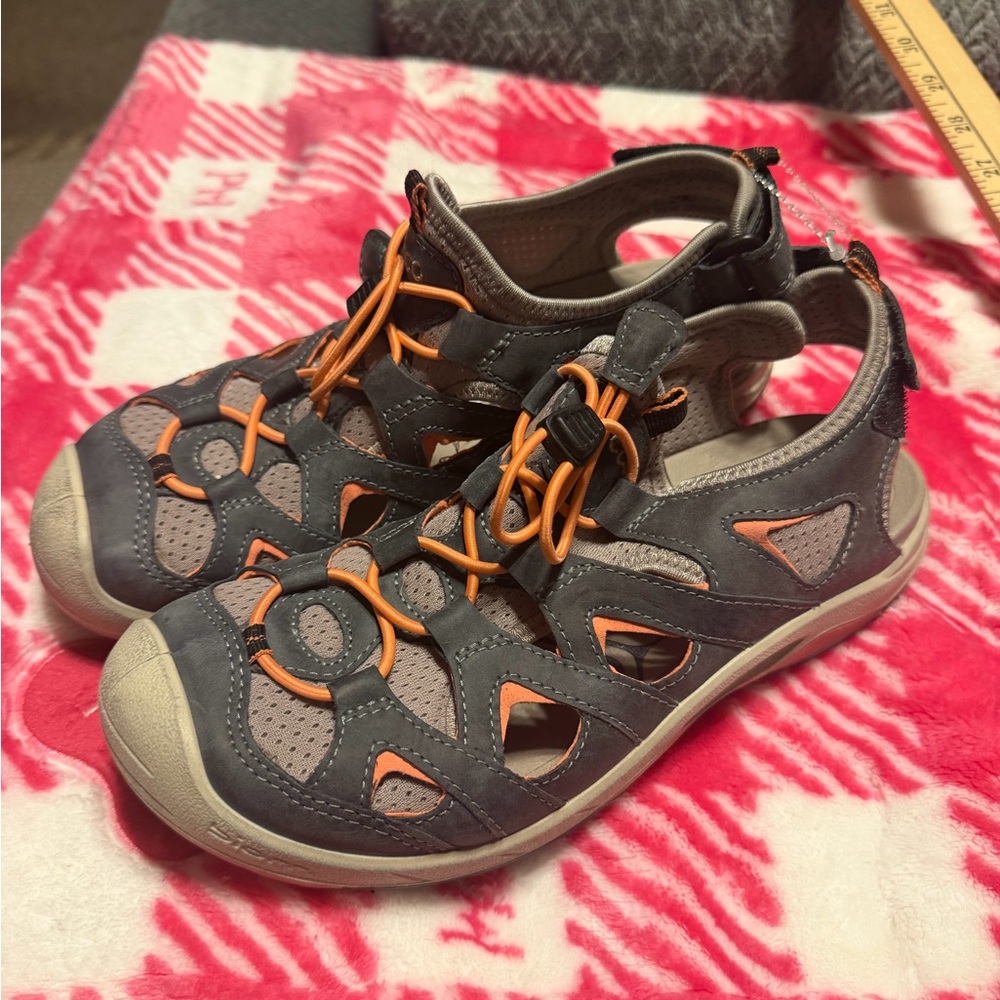 Ecco Gray and Orange Sport Sandals